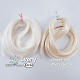 Ivory White Saran Doll Hair
