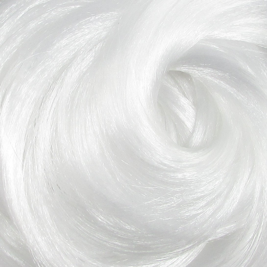 Angel White Nylon Hair - Bright white reroot fiber for Rainbow High and Monster High dolls. A cooler, brighter alternative to Ivory Saran.
