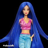 Cerulean Metallic Nylon Doll Hair