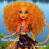Orange Squeeze Curly Nylon Doll Hair 5mm 10mm 20mm