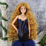 Tuscan Amber Curly Nylon Doll Hair 5mm 20mm