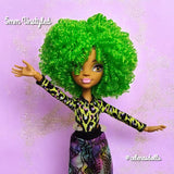 Wired Lime Curly Metallic Nylon Doll Hair 5mm