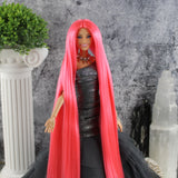 Electric Pink Nylon Doll Hair
