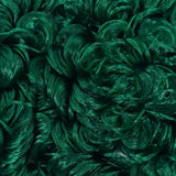 Close-up of emerald green curly nylon doll hair by Shimmer Locks showing tight, defined ringlets. Great for rerooting Barbie and Monster High dolls.