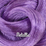 Hydrangea metallic nylon doll hair by Shimmer Locks. Vibrant violet-purple metallic fiber for custom Barbie, Monster High, and fashion doll reroots and restorations.