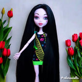 Nightmare Black Nylon Doll Hair