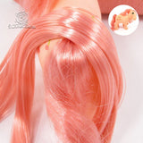 Coral Blush Nylon Doll Hair
