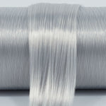 Shiver gray nylon doll hair hank laying on top of a roll.