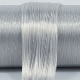 Shiver gray nylon doll hair hank laying on top of a roll.
