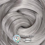 Urban Edge gray saran doll hair hank by Shimmer Locks. Silvery gray for vintage Barbie, Takara, and Integrity Toys reroots and restorations. 

