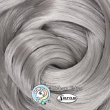 Urban Edge gray saran doll hair hank by Shimmer Locks. Silvery gray for vintage Barbie, Takara, and Integrity Toys reroots and restorations. 


